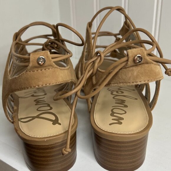 Sam Edelman Womens Ardella Leather Lace Up Gladiator Size 8.5 in Golden Camel - Picture 4 of 7